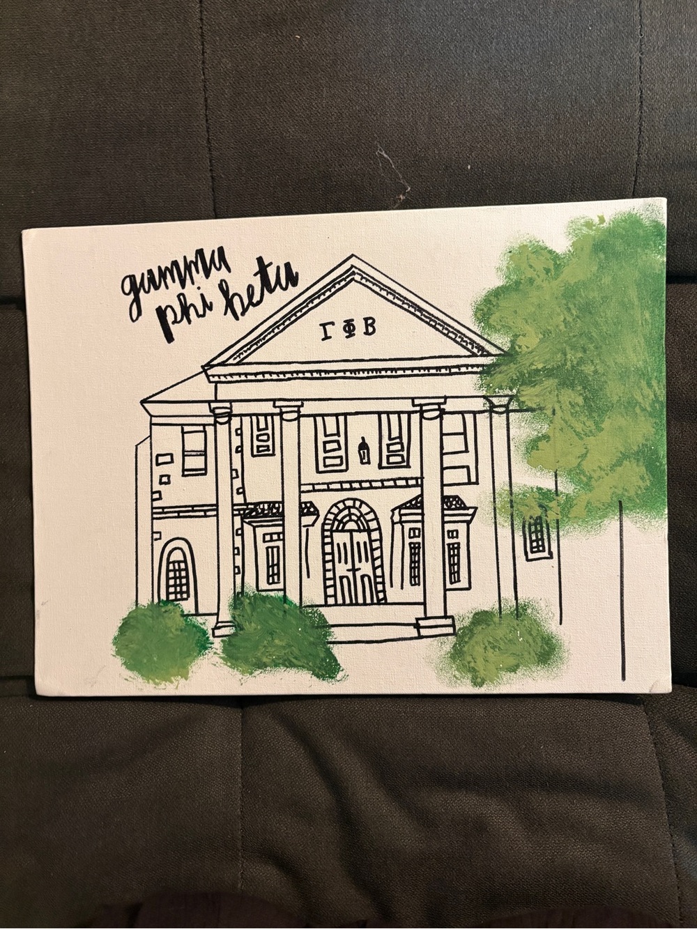 Gamma Phi Beta House Painted Canvas